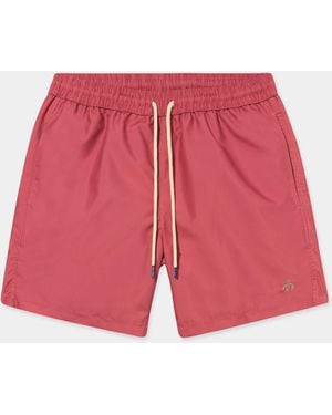 Brooks Brothers Plain Swim Trunks - Red