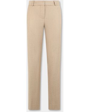 Brooks Brothers Pinstripe Cigarette Fit Virgin Wool Trousers - Natural