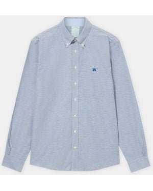 Brooks Brothers Camisa Slim Fit Oxford Non-iron Con Cuello Button Down - Azul