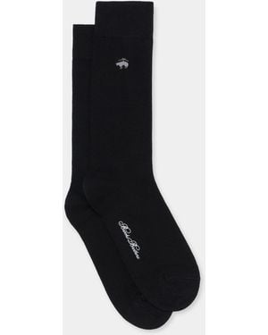 Brooks Brothers Mid-Calf Cotton Socks - Black