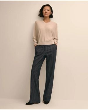 Brooks Brothers Pinstripe Flare Trouser - Natural
