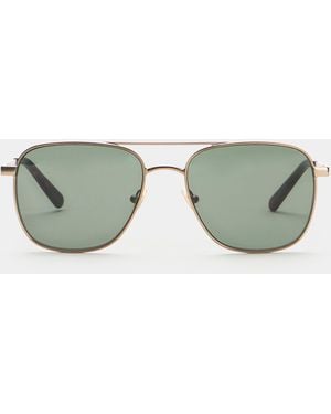 Brooks Brothers Matte Pilot Sunglasses - Green