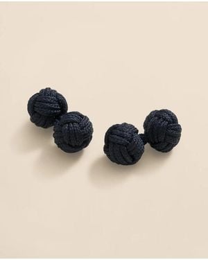 Brooks Brothers Woven Knot Cufflinks Tie - Blue