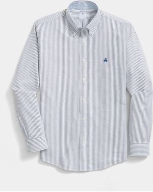Brooks Brothers Sptft Ni Oxf Stretch Classic Bngl Stp Ls - Blue