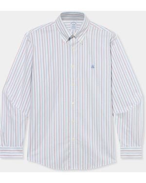 Brooks Brothers Regular Fit Non-Iron Oxford Shirt With Button Down Collar - White