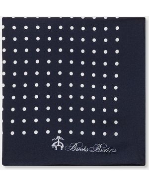 Brooks Brothers Pochette En Soie À Pois - Bleu