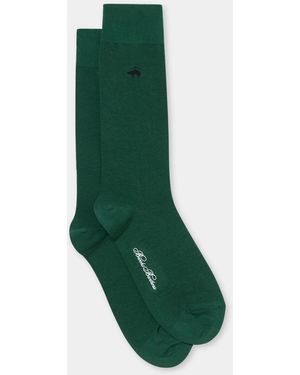Brooks Brothers Mid-Calf Cotton Socks - Green