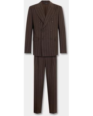 Brooks Brothers Relaxed Double Breasted Suit - Brown