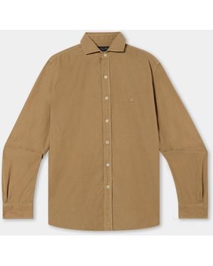 Brooks Brothers Slim Fit Shirt With Spread Collar - Natural