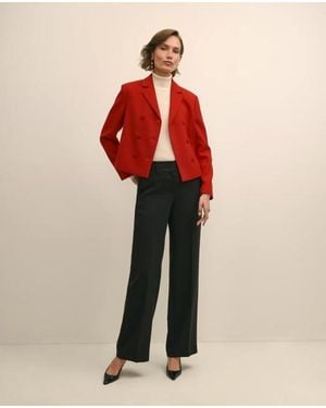 Brooks Brothers Wool Blend Cropped Double-Breasted Jacket - Red