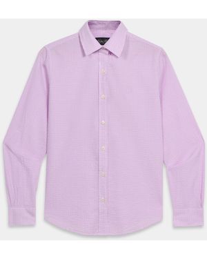 Brooks Brothers Micro Vichy Cotton Shirt With Logo - Pink