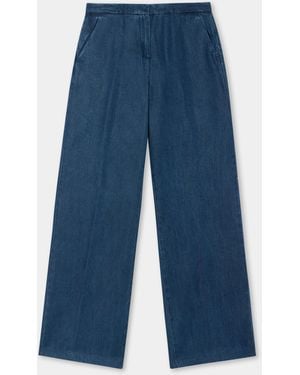 Brooks Brothers Wide Leg Trousers - Blue