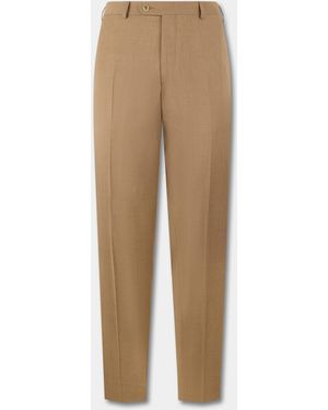 Brooks Brothers Virgin Wool Plain Trousers - Natural