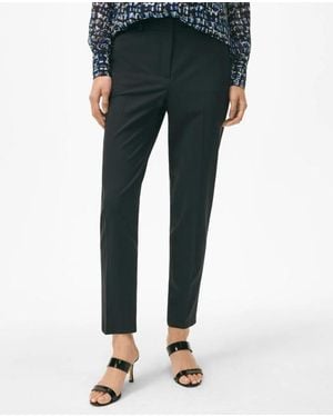 Brooks Brothers The Essentials Stretch Wool Slim Crop Pants - Blue