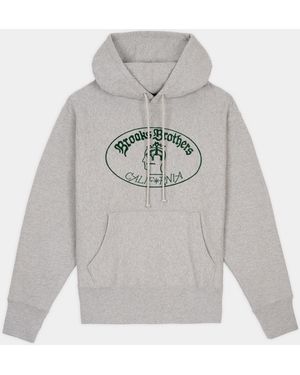 Brooks Brothers X Brain Dead California Logo Hoodie - Grey