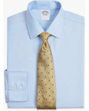 Brooks Brothers Stretch Milano Slim-fit Dress Shirt, Non-iron Twill English Collar - Blue