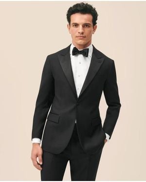 Brooks Brothers Slim Fit Wool 1818 Peak Lapel Tuxedo - Black
