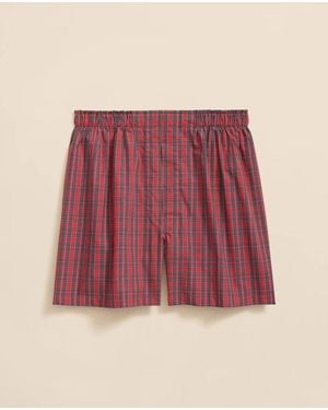 Brooks Brothers Cotton Broadcloth Royal Stewart Tartan Boxers - Red
