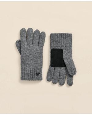 Brooks Brothers Cashmere Leather Gloves - Gray