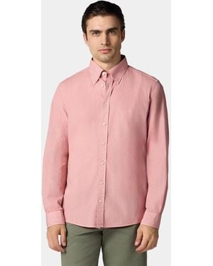 Brooks Brothers Slim Fit Cotton Garment Dyed Shirt Button Down Shirt - Rosa