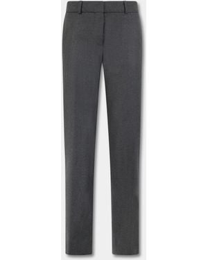 Brooks Brothers Cigarette Fit Flannel Virgin Wool Trousers - Grey