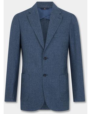Brooks Brothers Melange Wool Blend Blazer - Blue