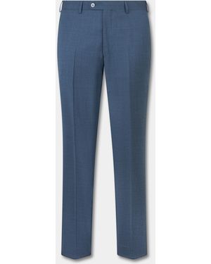 Brooks Brothers Virgin Wool Plain Trousers - Blue