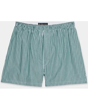 Brooks Brothers Striped Cotton Boxer - Blue
