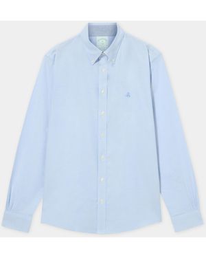 Brooks Brothers Camisa Slim Fit Oxford Non-iron Con Cuello Button Down - Azul