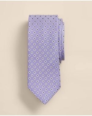 Brooks Brothers Silk Flower Foulard Tie - Purple