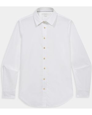 Brooks Brothers Supima Cotton Poplin Blouse With Logo Buttons - Natural