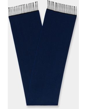 Brooks Brothers Chevron Wool Scarf - Blu