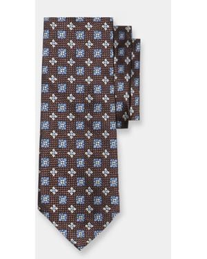 Brooks Brothers Micro Effect Silk Tie - White