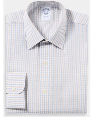 Brooks Brothers Regular Fit Cotton Shirt With Ainsley Collar - Grey