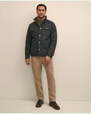 Brooks Brothers Big & Tall Cotton Blend Quilted Shirt Jacket - Brown