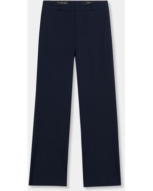 Brooks Brothers Straight Wool Blend Trousers - Blue