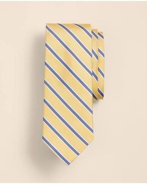 Brooks Brothers Silk Oxford-Weave Outline Stripe Tie - Natural