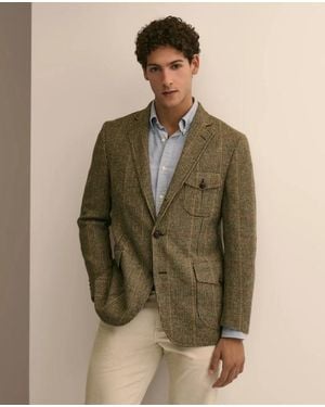 Brooks Brothers Classic Fit Wool Tweed Windowpane Sport Coat - Green