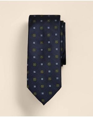Brooks Brothers Silk Flower Dots Tie - Blue