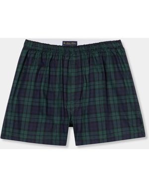 Brooks Brothers Tartan Cotton Boxer Shorts - Blue