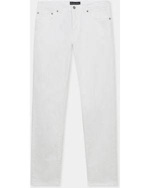 Brooks Brothers Cotton Twill 5-Pocket Trousers - White