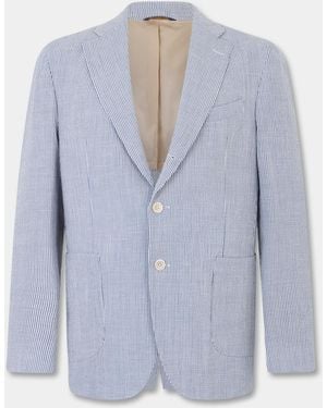 Brooks Brothers Blazer En Seersucker - Azul
