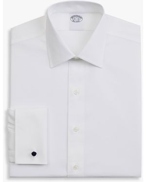 Brooks Brothers Slim Fit Non-Iron Oxford Pinpoint Shirt With Ainsley Collar - White