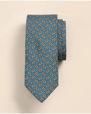 Brooks Brothers Silk Paisley Tie - Blue