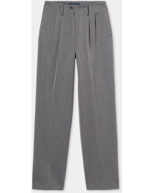 Brooks Brothers Wide-Leg Pleated Pants - Grigio