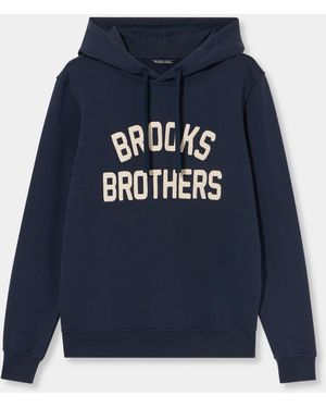 Brooks Brothers Sweat En Éponge Avec Capuche Et Logo Brodé - Bleu