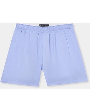 Brooks Brothers Micro Effect Cotton Boxer Shorts - Blue