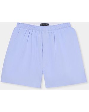 Brooks Brothers Micro Striped Cotton Boxer Shorts - Blue