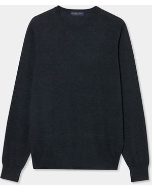 Brooks Brothers Merino Wool Crewneck Jumper - Blue