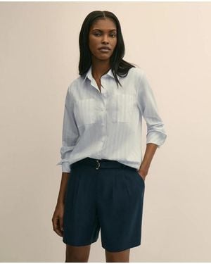 Brooks Brothers Relaxed Cotton Striped Shirt - Blue